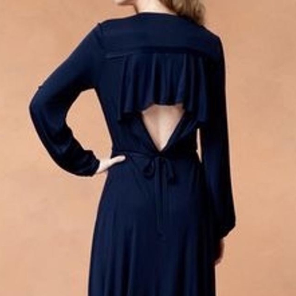 BCBGMaxAzria Navy “Kathleen” Dress with back cutout detail